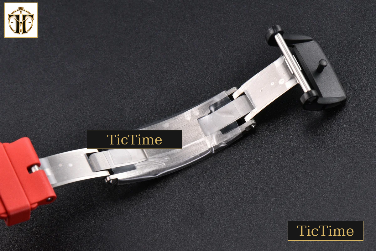 NTPT RM035-02 ZF Red Bezel Black Skeleton Dial Red Crown Red Rubber Strap V7 RMAL1 — foto 27