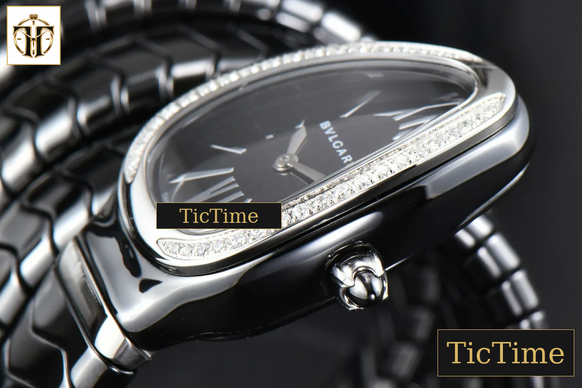 Serpenti Spiga 35mm BVF SS Polycyclic Black Ceramic Black Dial Diamond Bezel Quartz — foto 7