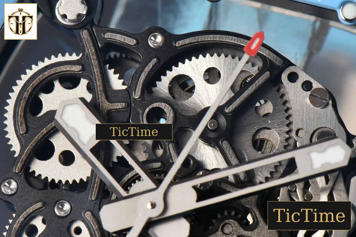 NTPT RM055 42.7mm BBRF Blue Skeleton Dial Blue Rubber Strap RMUL2 — foto 7
