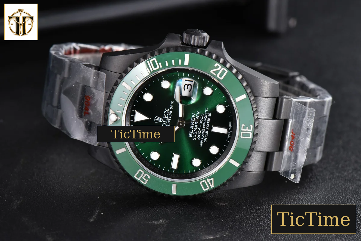 Blaken Submariner LV 116610 IPKF Green PVD Bracelet A2836 — foto 16