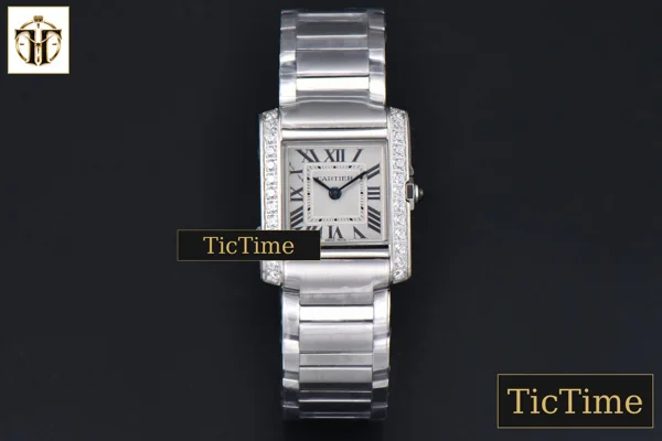 Foto frontal — Tank Francaise Small 25.7mmx21.2mm 8848F Diamond SS Bracelet Quartz