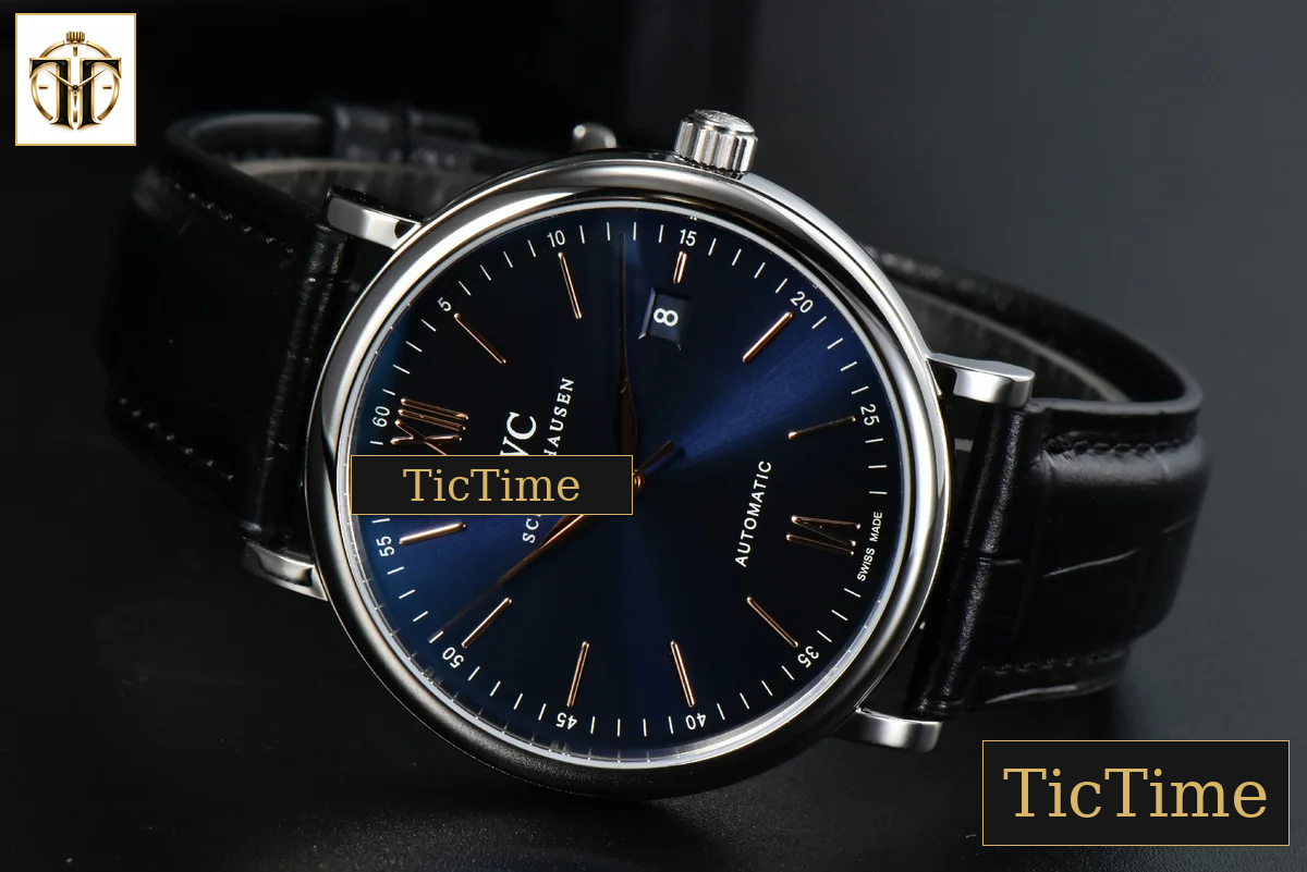 Portofino Automatic 40mm ZF Blue Dial RG Hands Black Croc Strap A9019 — foto 11