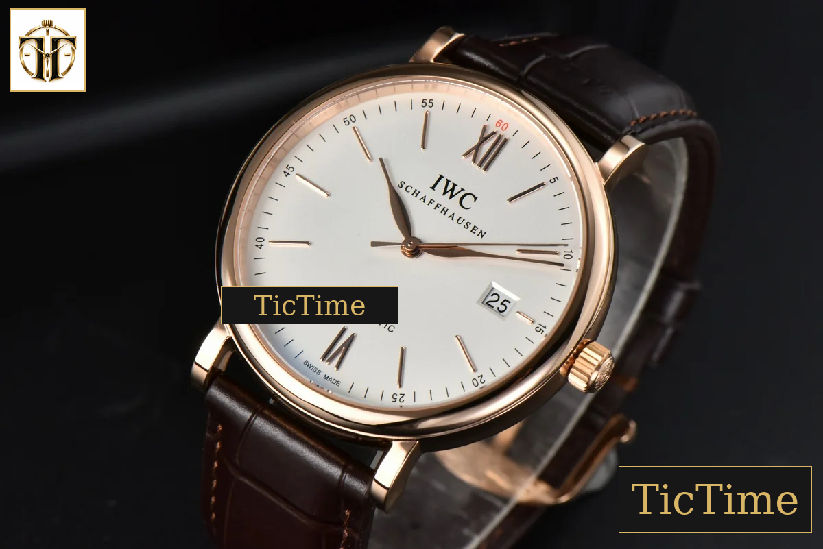 Portofino Automatic 40mm ZF RG White Dial RG Hands Brown Croc Strap A9019 — foto 4