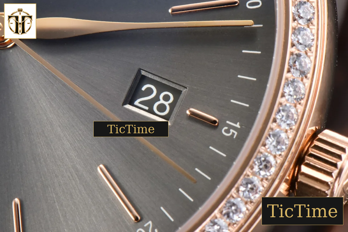 Portofino 40mm V7F RG Diamond Gray Dial RG Marker Brown Leather Strap A2892 — foto 9