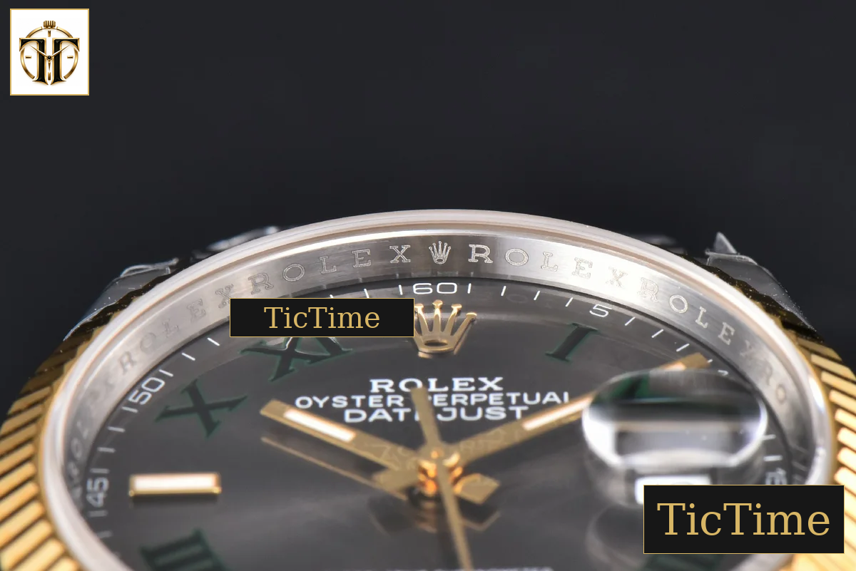 DateJust 36mm VSF YG/SS Wimbledon Gray Dial Green Marker Jubilee VS3235 — foto 13