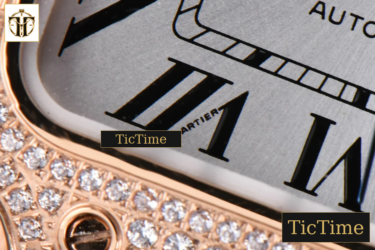 Santos de Cartier Medium 35mm BVF RG Diamond Bezel White Dial RG Bracelet Miyota 9039 — foto 9