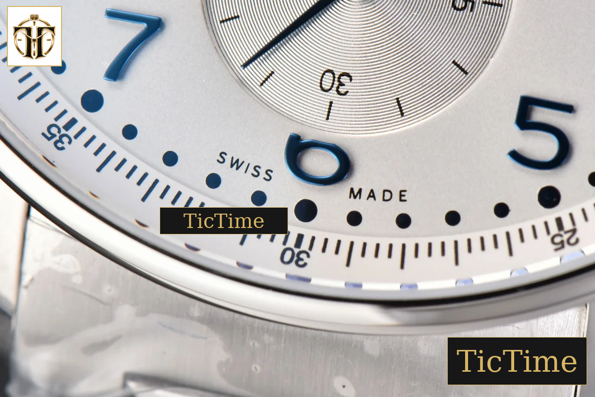Portuguese Chrono IW3716 41mm RSF White Dial Blue Hand SS Bracelet A7750 — foto 9