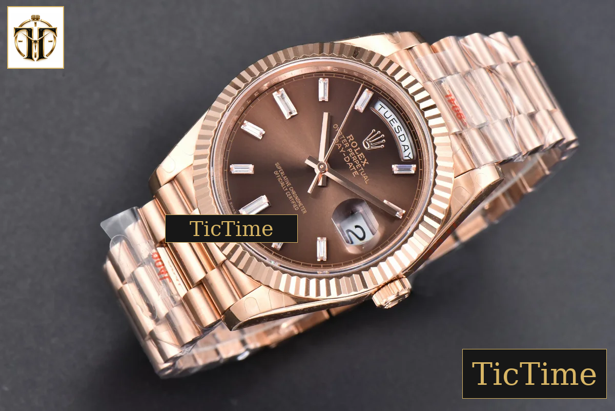 DayDate 40mm GMF RG Brown Dial Diamond Marker President Bracelet A3235 — foto 4