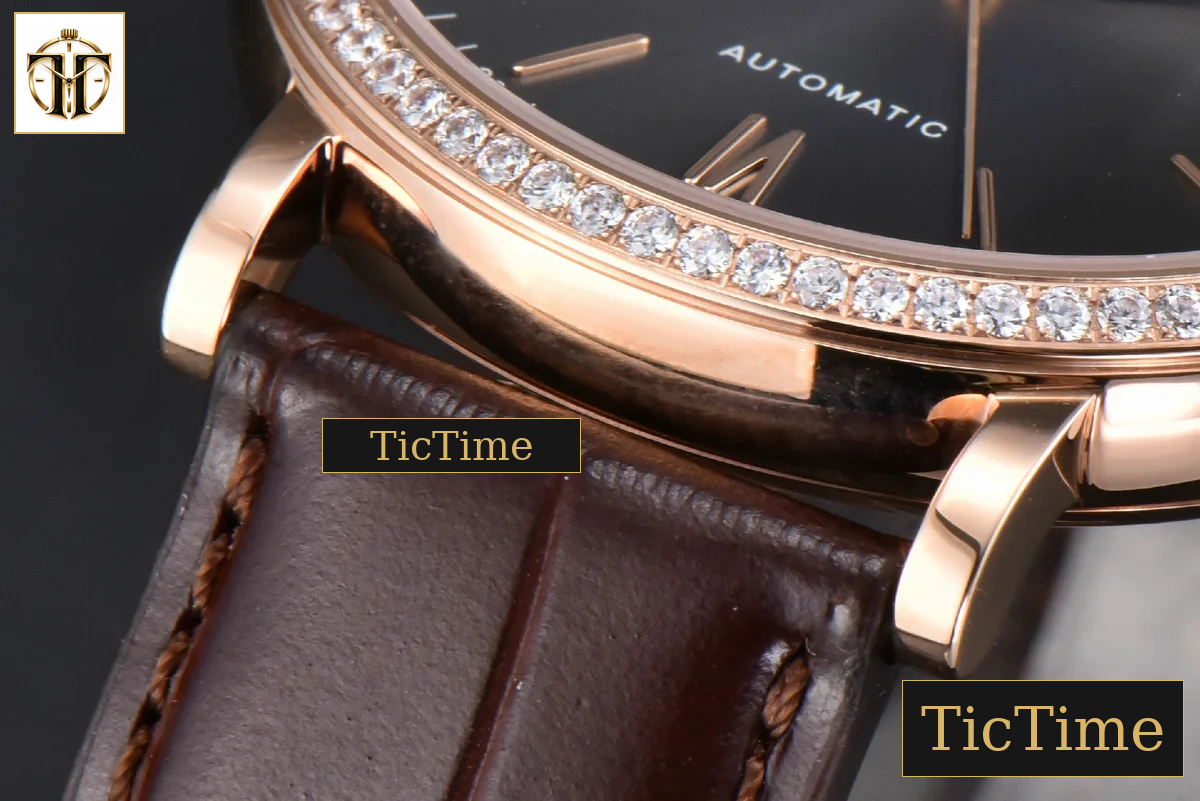 Portofino 40mm V7F RG Diamond Gray Dial RG Marker Brown Leather Strap A2892 — foto 10