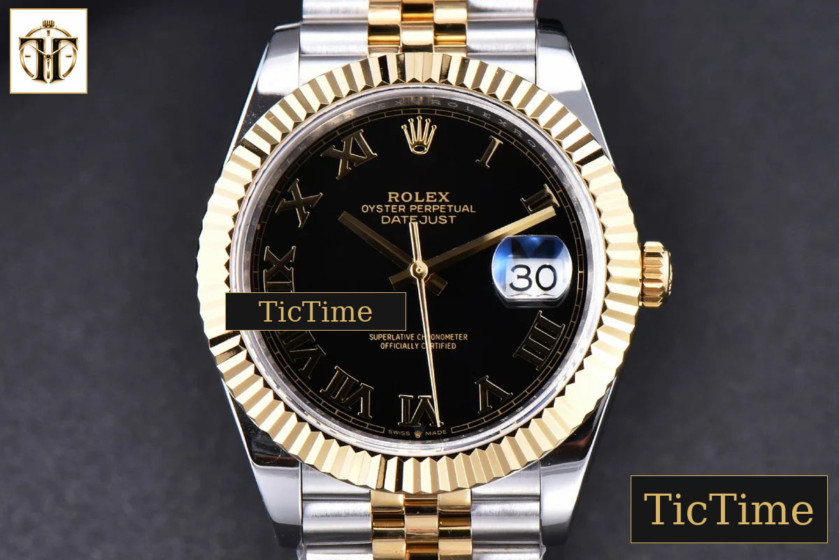 Datejust 41mm GMF YG/SS Black Dial Roma Marker Fluted Bezel Jubille Bracelet VR3235 — foto 2