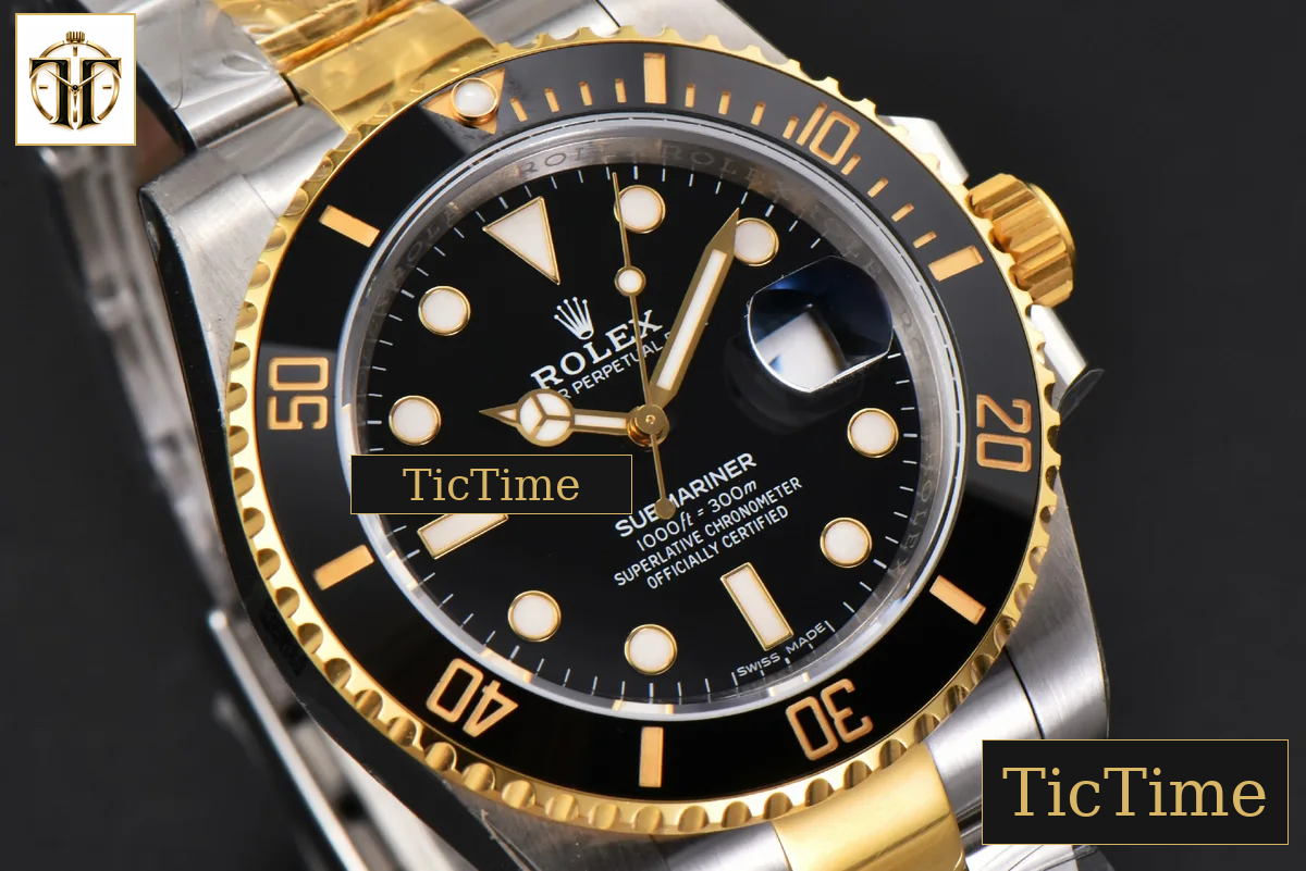 Submariner LN 904L 116613 King Factory YG/SS Black Ceramic Black Dial SS Bracelet VR3135 — foto 12