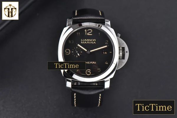 Foto frontal — Luminor 1950 PAM320 44mm VSF Black Dial Leather Strap P9000