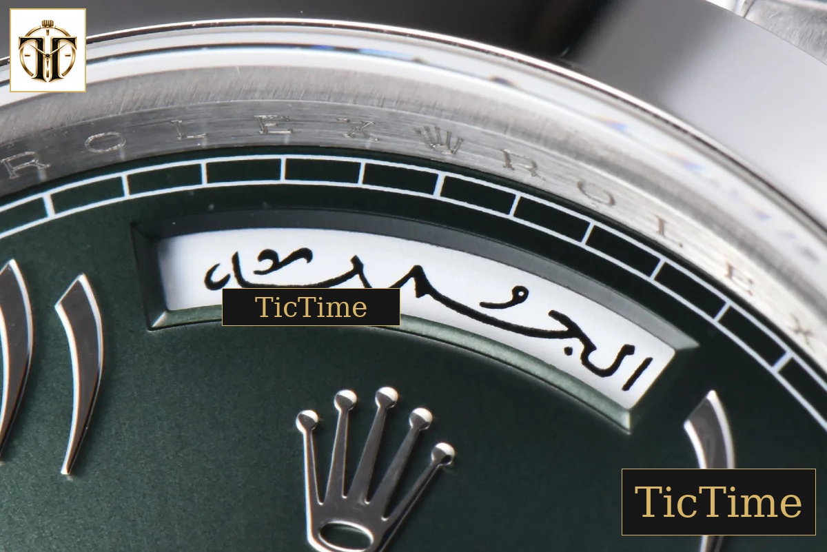 DayDate 904L Smooth Oliva 40mm GMF Green Arabic Dial President Bracelet A2836 — foto 7