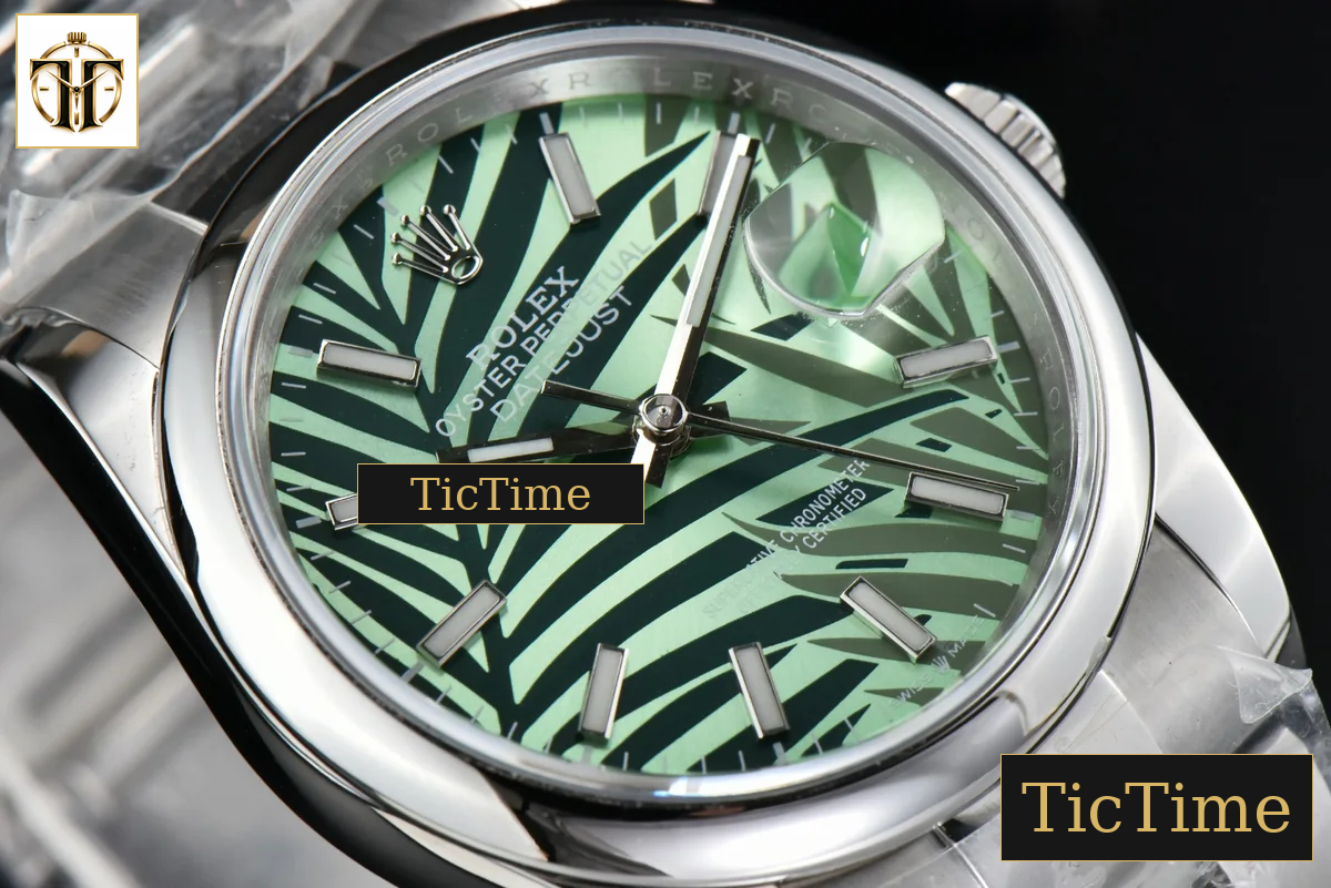 DateJust Smooth 36mm BPF Green Plam Dial Oyster Bracelet A2824 — foto 12