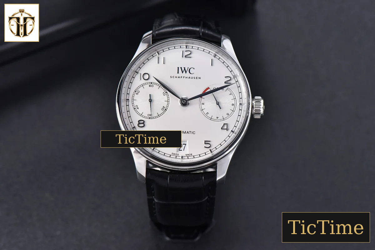 Portuguese PR IW500104 42mm ZF White Dial Black Leather Strap A51011 — foto 3
