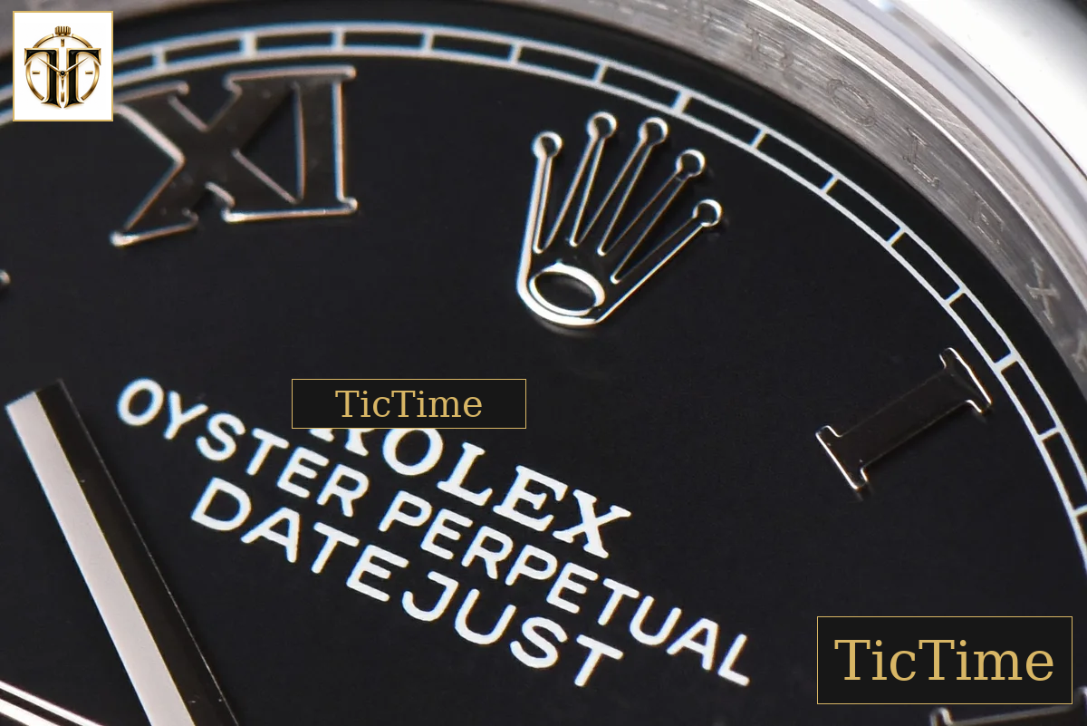 DateJust 36mm GMF SS Smooth Bezel Black Dial Roma Marker Jubilee Bracelet VR3235 — foto 5