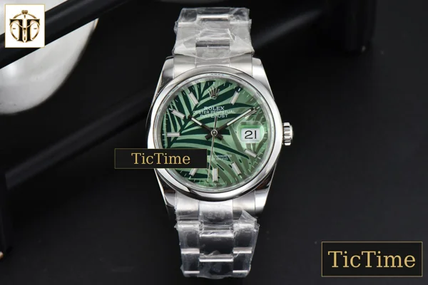Foto frontal — DateJust Smooth 36mm BPF Green Plam Dial Oyster Bracelet A2824