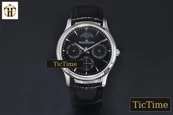 Foto frontal — Master Ultra Thin Perpetual Calendar 39mm VRF SS Black Dial Black Leather Strap MY9015