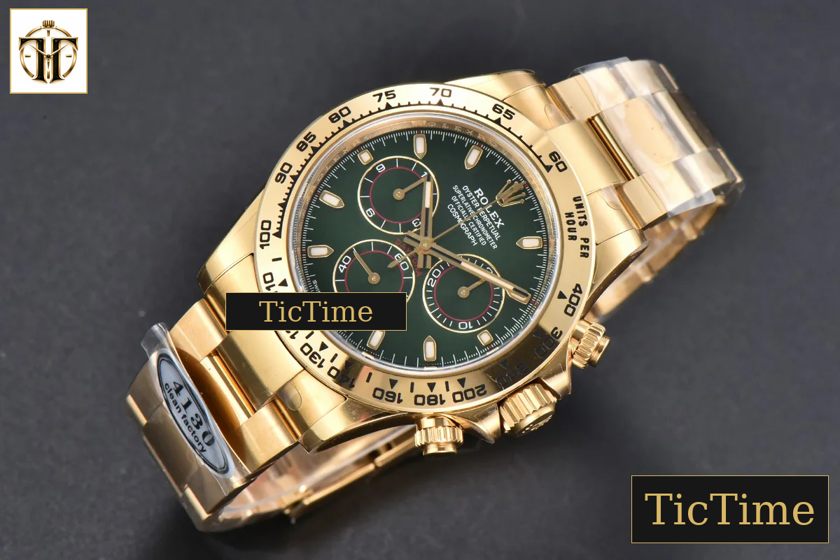 Daytona 116508 40mm Clean Factory YG 904L Green Dial YG Bracelet SA4130 — foto 4