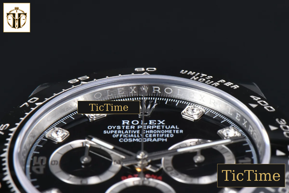 Daytona 116519 40mm APSF SS Black Dial Ceramic Bezel Diamond Marker Oysterflex Strap Tungsten Version SH4130 — foto 13