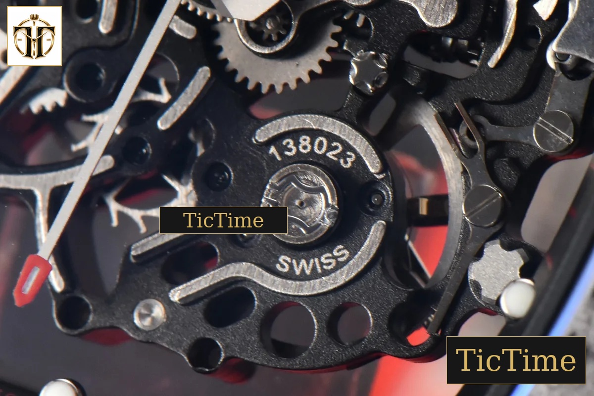 NTPT RM055 42.7mm BBRF Red Skeleton Dial Red Rubber Strap RMUL2 — foto 10