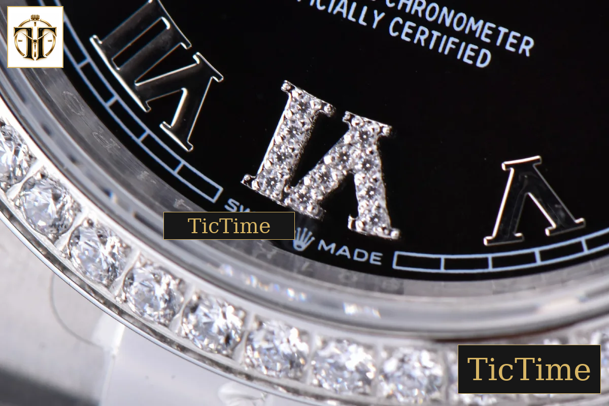 DateJust 36mm EWF SS Black Dial Diamond Roma Marker Diamond Bezel Oyster Bracelet A3235 — foto 9