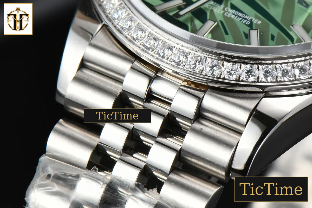 DateJust 36mm BPF Diamond Green Plam Dial Jubilee Bracelet A2824 — foto 16