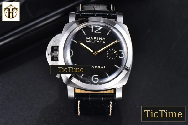 Foto frontal — PAM796 44mm VSF Black Dial Leather Rubber Strap P9001