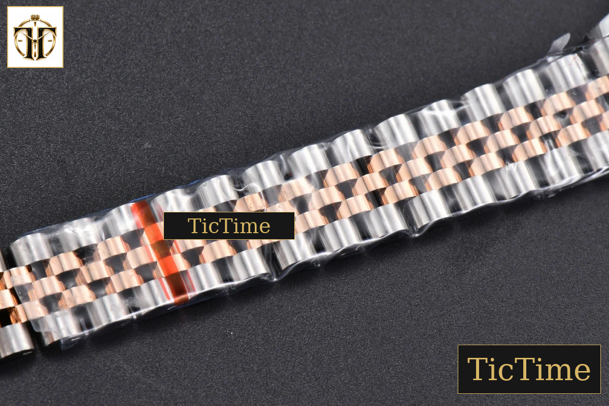 DateJust 904L 31mm GMF RG/SS Fluted Bezel Silver Flowers Dial Jubilee Bracelet A2824 — foto 27