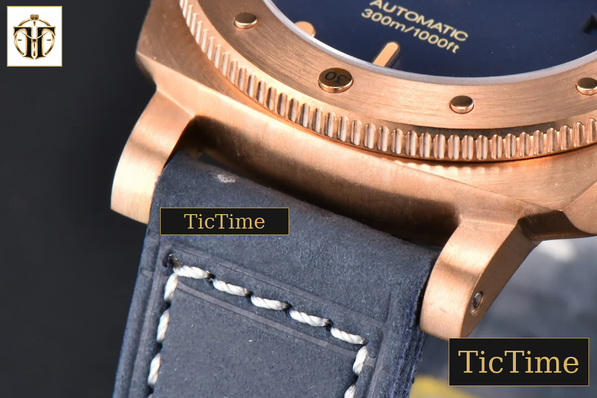 Submersible Quaranta PAM1074 42mm VSF Bronze Blue Dial Blue Leather Strap P900 — foto 12