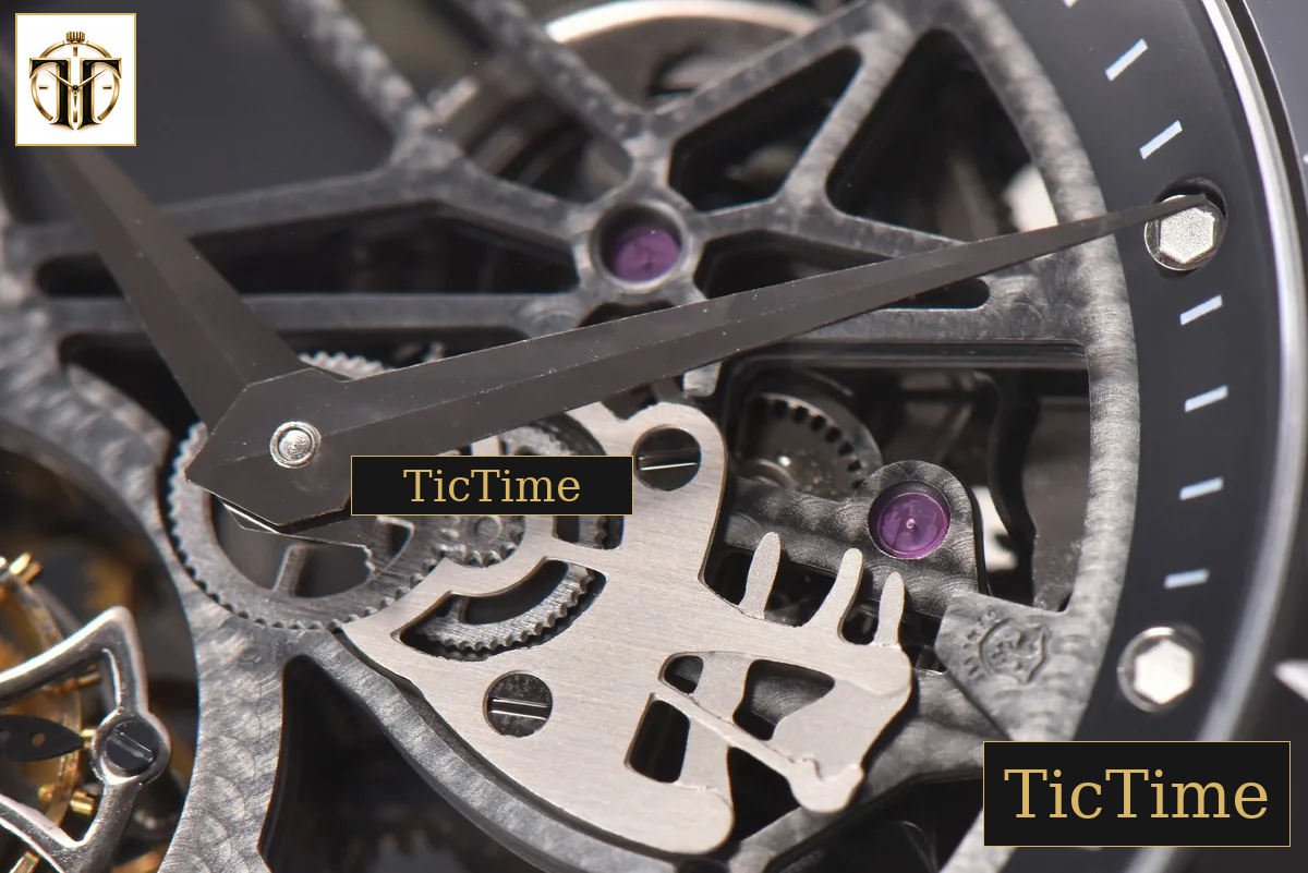 Excalibur 45mm JBF SS Black Crown Skeleton Dial Black Croc Leather Strap Tourbillon A2136 — foto 9