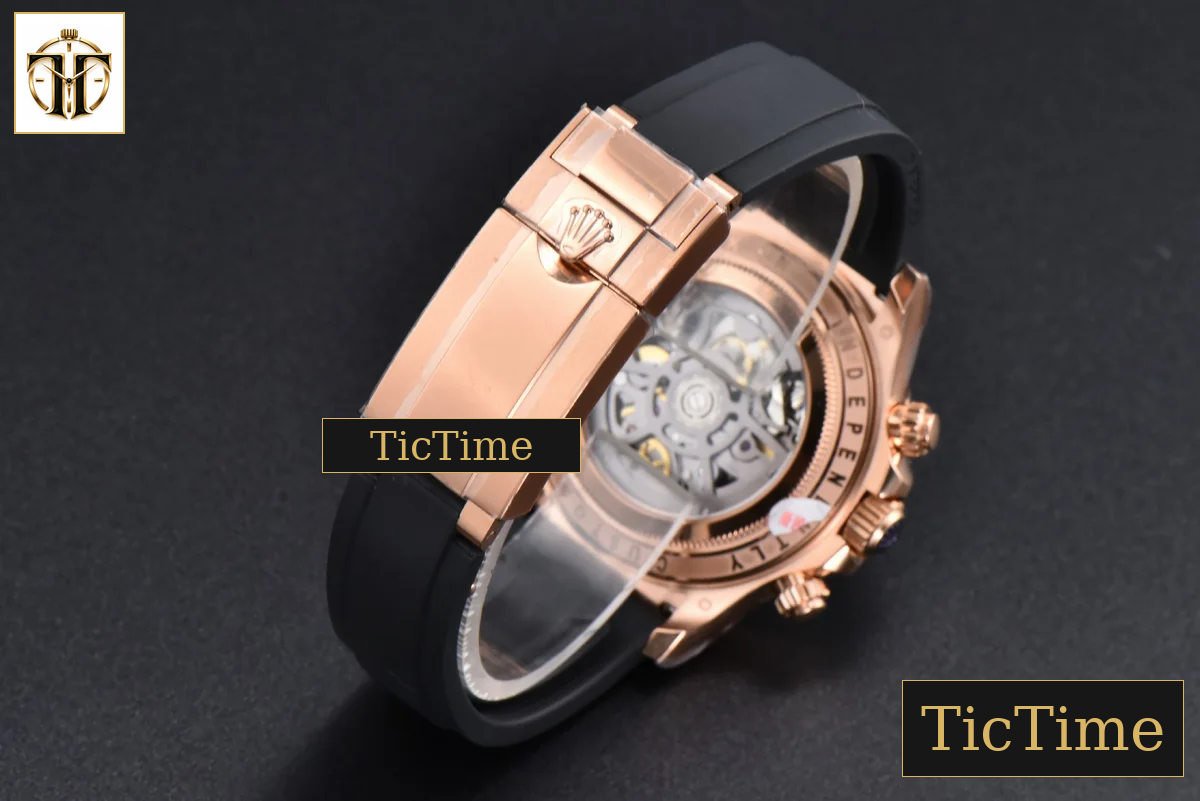 Daytona 40mm GETF PVD RG Carbon Rainbow Diamond Skeleton Dial Black Rubber Strap SA4130 — foto 42