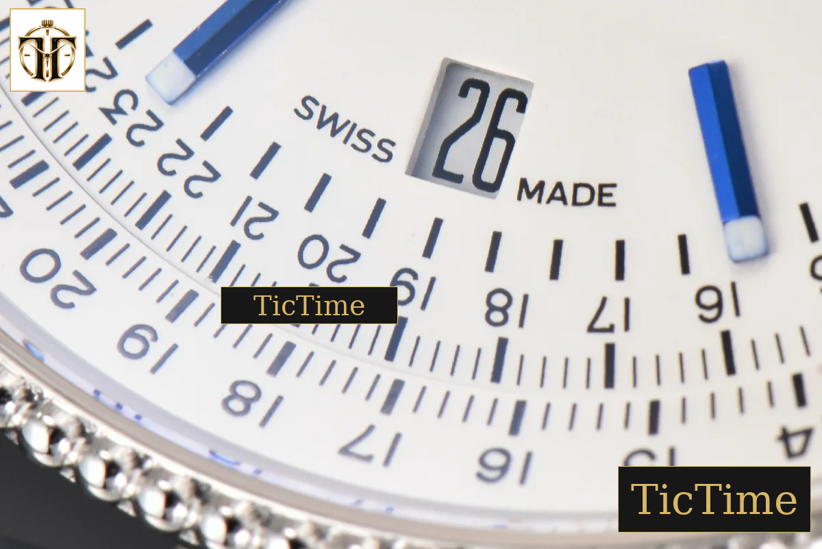 Navitimer 41mm TF White Dial Black Leather Strap 2824 — foto 8