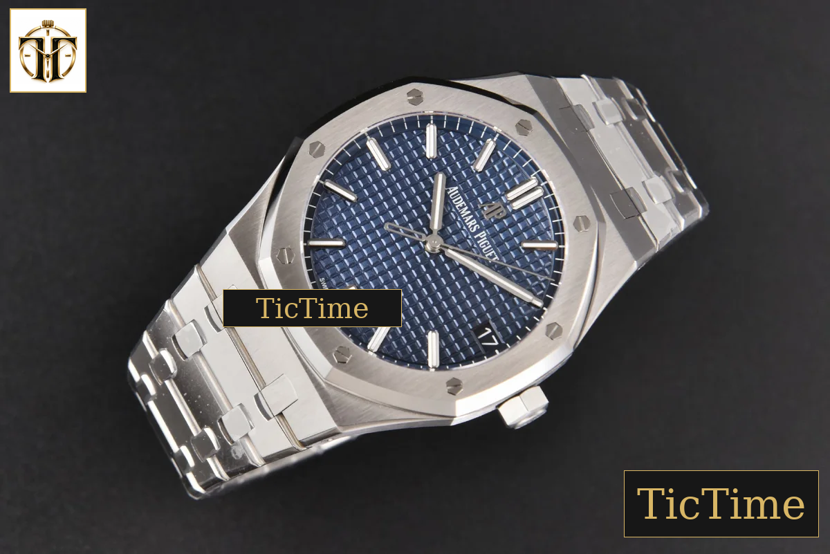 Royal Oak 15500 41mm APSF Blue Textured Dial SS Bracelet V2 A4302 — foto 13