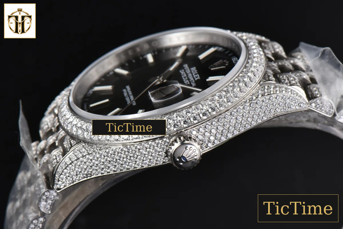 Datejust Full 41mm GMF Diamond Black Dial Jubilee Bracelet A2824 — foto 11