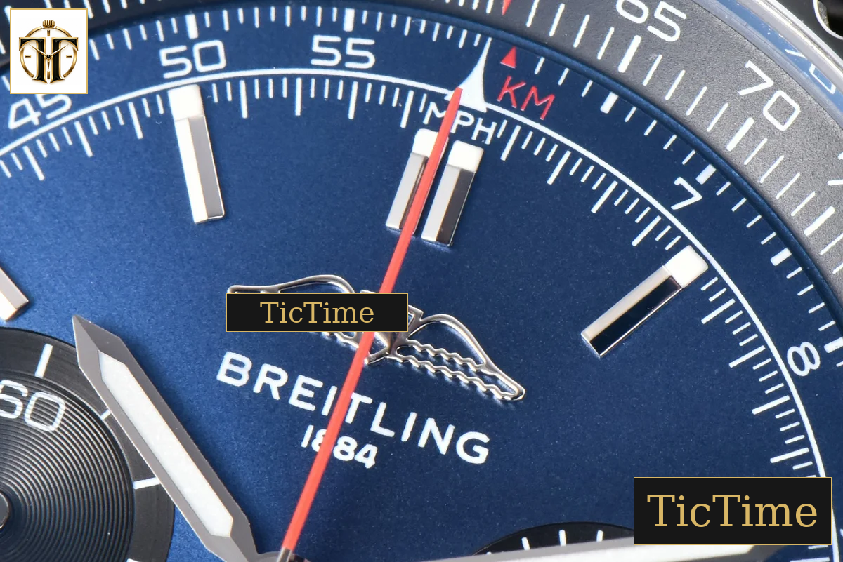Navitimer B01 43mm BLSF Blue Dial Black Leather Strap A7750 — foto 5