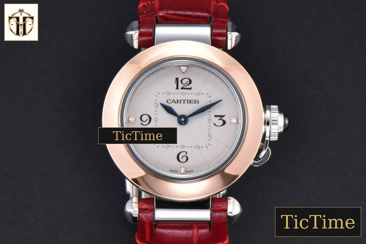 Pasha Ladies 30mm AF RG White Dial Red Leather Strap Jap Quartz — foto 2