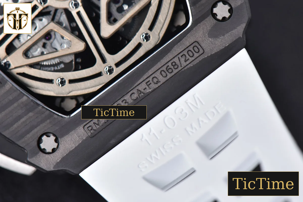NTPT Chrono RM011 KVF Skeleton Dial White Rubber Strap V2 A7750 — foto 19