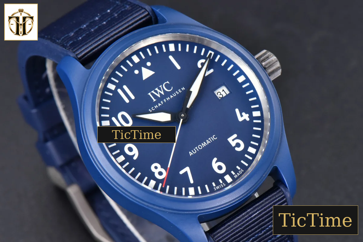 Pilot Laureus IW328101 41mm ZF Blue Ceramic Blue Nylon Strap A32111 — foto 11