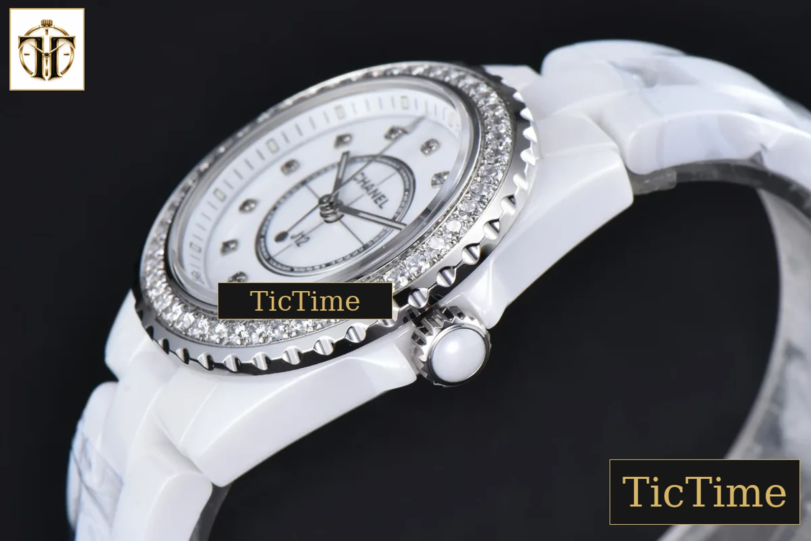 J12 38mm XF White Ceramic White Dial Diamond Marker Ceramic Bracelet 9015 — foto 9
