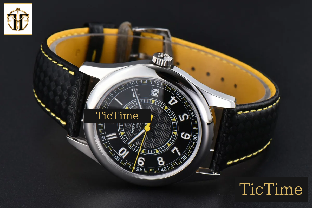 Calatrava 6007G 40mm ZF Black Dial Yellow Hand Nylon Strap 9015 — foto 13