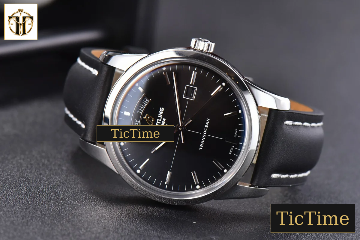 Transocean Day & Date 43mm V7F Black Dial Black Leather Strap CA145 — foto 14
