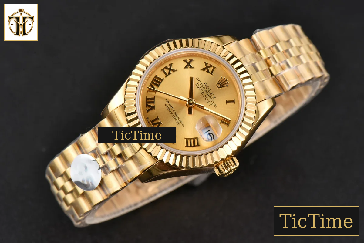 DateJust Ladies 28mm WF YG Gold Dial Roma Marker Jubilee Bracelet A2236 — foto 4