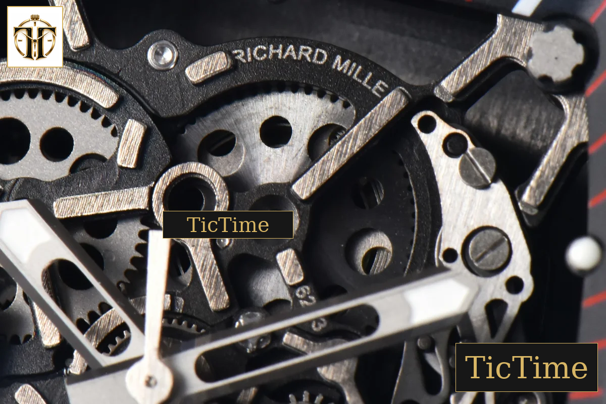RM035-02 42mm T+F Black Forged Carbon Black Skeleton Dial Orange Crown Orange Rubber Strap RMUL2 — foto 7