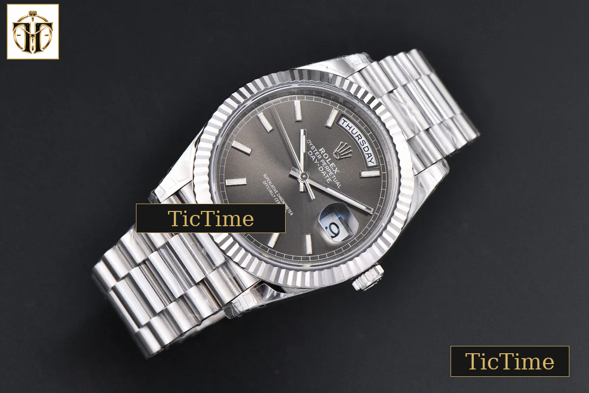 DayDate Weighted 40mm VSF Gray Dial Lume Marker President Bracelet DD3255 — foto 3