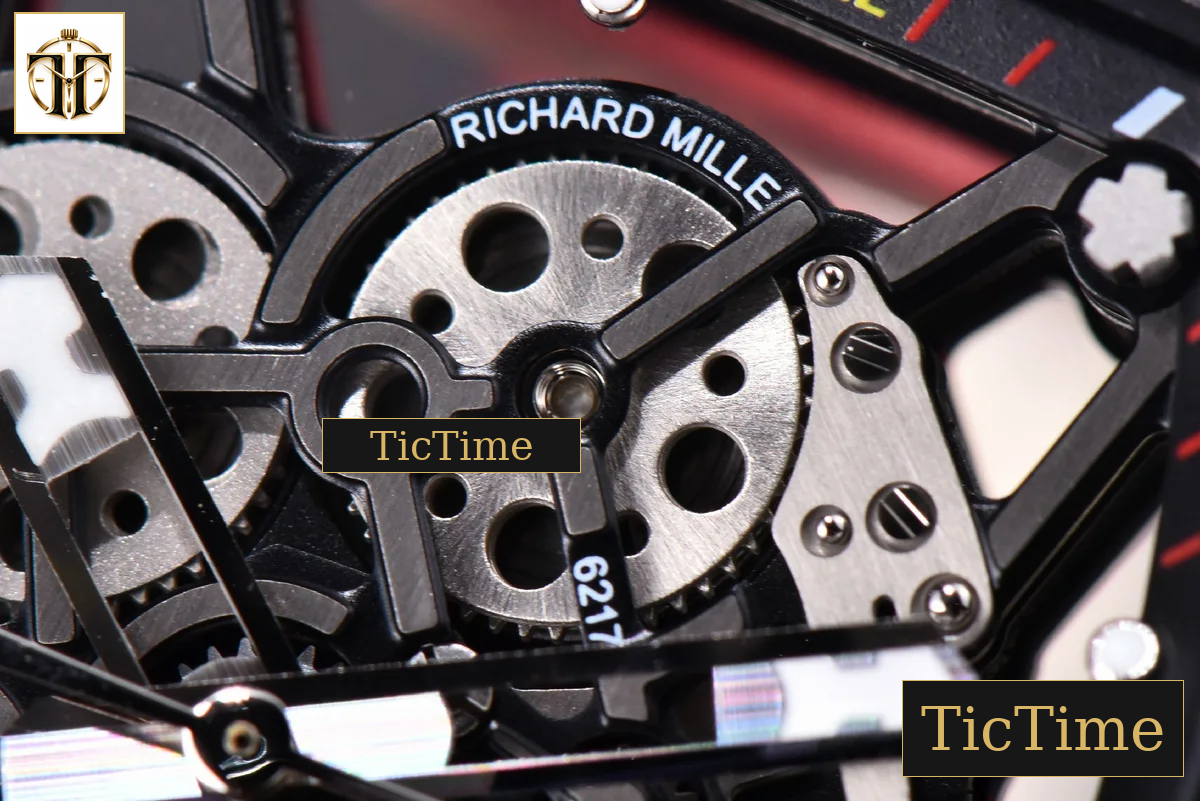 RM035-02 KVF Skeleton Dial Red Red Rubber Strap V3 Miyota8215 — foto 6