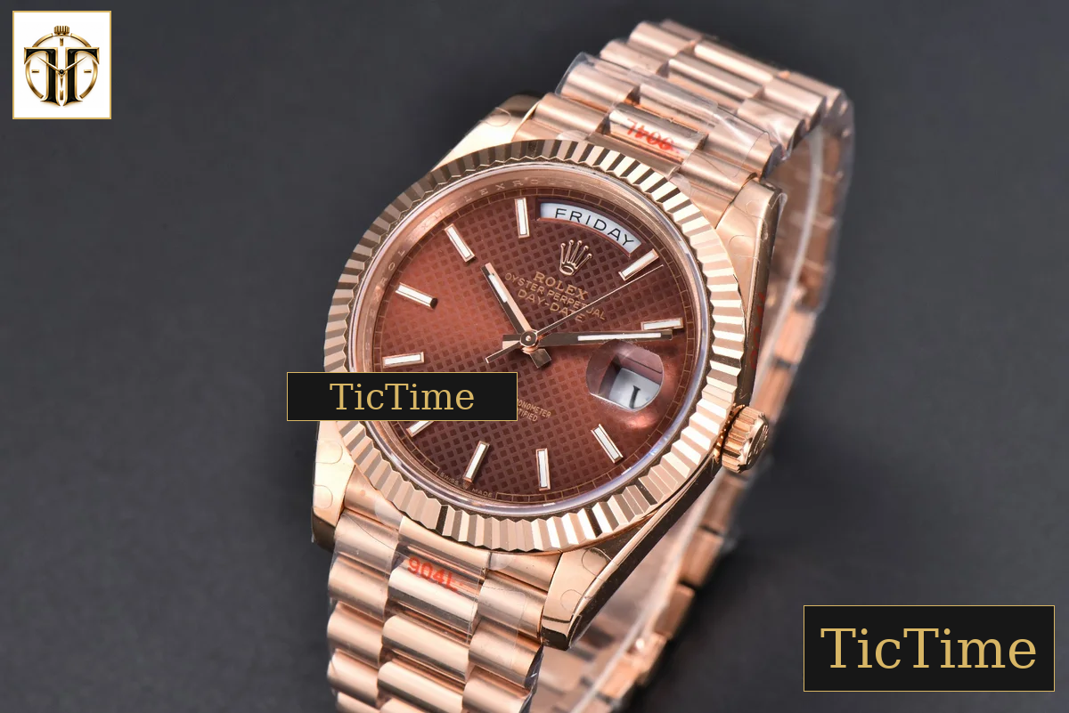 DayDate 40mm GMF RG Brown Dial Lume Marker President Bracelet A3235 — foto 5