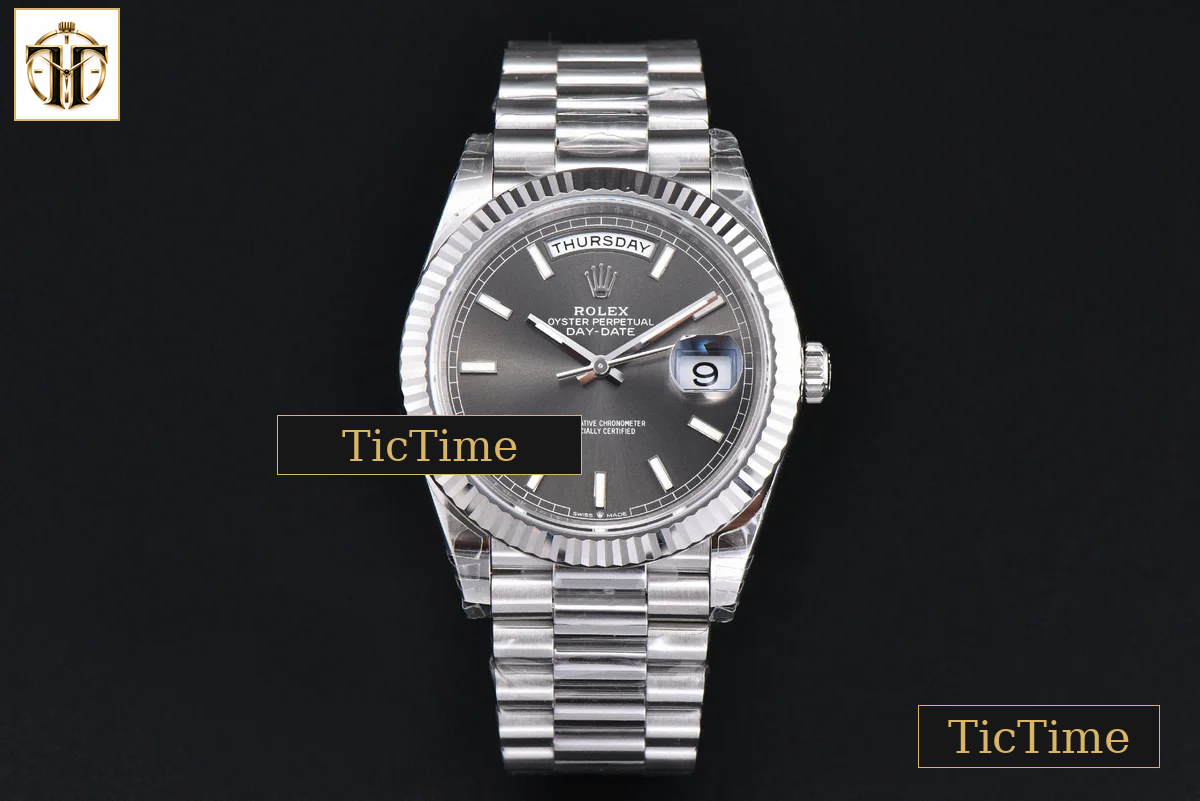 DayDate Weighted 40mm VSF Gray Dial Lume Marker President Bracelet DD3255 — foto 2