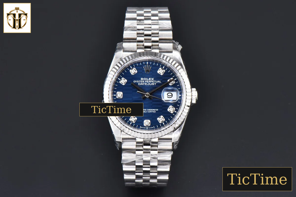 DateJust 904L 36mm VSF Blue Motif Dial Diamond Marker Jubilee VS3235 — foto 3