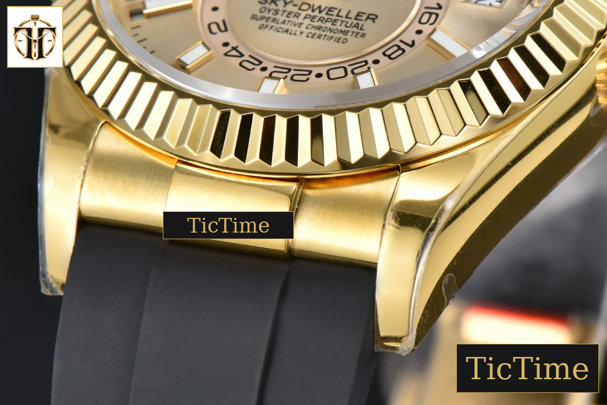 Sky-Dweller 336238 42mm ZF YG Case Gold Dial Rubber Oysterflex Strap (Tungsten) — foto 10